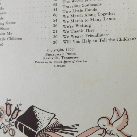Missionary Melodies Song Book 1950 Vintage Children Sunbeams Broadman Press HB - Picture 5 of 10